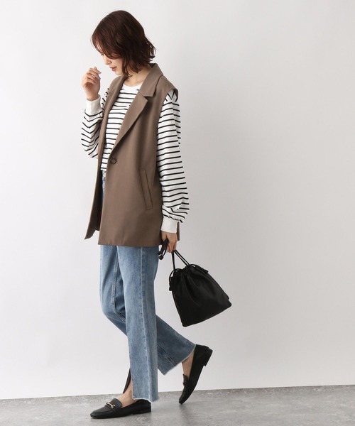 GLOBAL WORK（グローバルワーク）の「テーラーカラーミドルジレ/347288（ベスト・レディース・ブラック/ブラウン系その他6・FREE）」の10枚目の写真