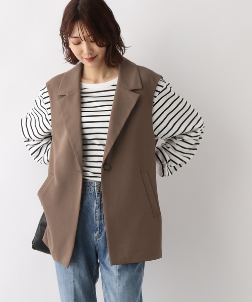 GLOBAL WORK（グローバルワーク）の「テーラーカラーミドルジレ/347288（ベスト・レディース・ブラック/ブラウン系その他6・FREE）」の12枚目の写真