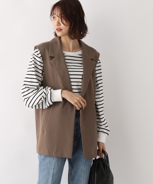 GLOBAL WORK（グローバルワーク）の「テーラーカラーミドルジレ/347288（ベスト・レディース・ブラック/ブラウン系その他6・FREE）」の13枚目の写真