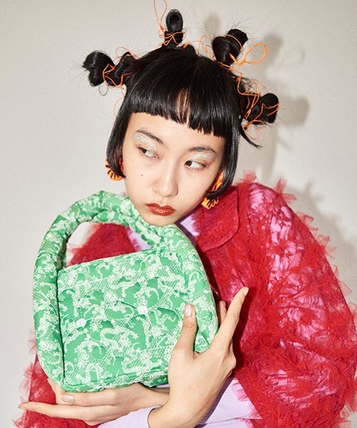 HEY!MrsROSE(ヘイミセスローズ)の「HEY! Mrs ROSE(ヘイ!ミセスローズ)PukuPuku BAG(ハンドバッグ・レディース・グリーン/ピンク/ブラック・FREE)」の1枚目の写真