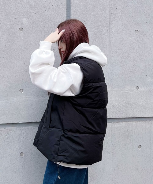 Figments（フィグメンツ）の「エコダウンベスト（ダウンベスト・レディース・ブラック/オフホワイト・FREE）」の16枚目の写真