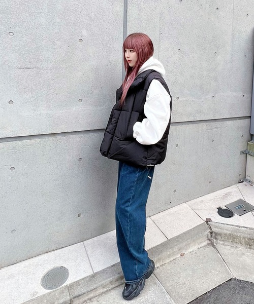 Figments（フィグメンツ）の「エコダウンベスト（ダウンベスト・レディース・ブラック/オフホワイト・FREE）」の18枚目の写真