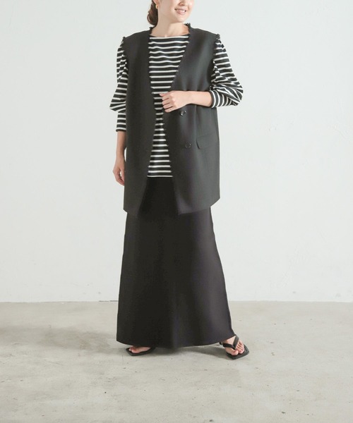 LEPSIM(レプシィム)の「【FOR I SERIES】ボートネックボーダーカットソー 158116(Tシャツ/カットソー・レディース・ブラック/ネイビー/グリーン・SMALL)」の7枚目の写真