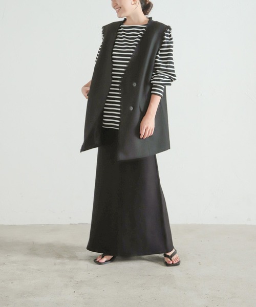 LEPSIM(レプシィム)の「【FOR I SERIES】ボートネックボーダーカットソー 158116(Tシャツ/カットソー・レディース・ブラック/ネイビー/グリーン・SMALL)」の9枚目の写真