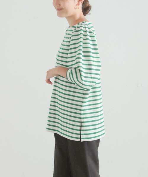 LEPSIM(レプシィム)の「【FOR I SERIES】ボートネックボーダーカットソー 158116(Tシャツ/カットソー・レディース・ブラック/ネイビー/グリーン・SMALL)」の10枚目の写真