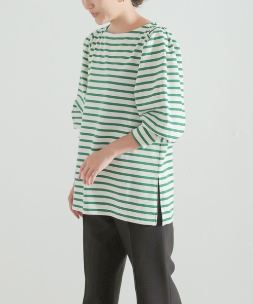 LEPSIM(レプシィム)の「【FOR I SERIES】ボートネックボーダーカットソー 158116(Tシャツ/カットソー・レディース・ブラック/ネイビー/グリーン・SMALL)」の11枚目の写真