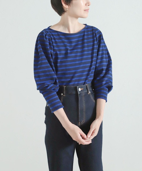 LEPSIM(レプシィム)の「【FOR I SERIES】ボートネックボーダーカットソー 158116(Tシャツ/カットソー・レディース・ブラック/ネイビー/グリーン・SMALL)」の13枚目の写真
