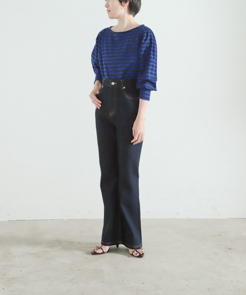 LEPSIM(レプシィム)の「【FOR I SERIES】ボートネックボーダーカットソー 158116(Tシャツ/カットソー・レディース・ブラック/ネイビー/グリーン・SMALL)」の14枚目の写真