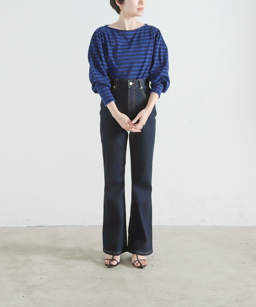 LEPSIM(レプシィム)の「【FOR I SERIES】ボートネックボーダーカットソー 158116(Tシャツ/カットソー・レディース・ブラック/ネイビー/グリーン・SMALL)」の15枚目の写真