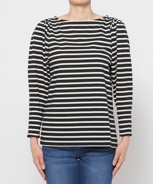 LEPSIM(レプシィム)の「【FOR I SERIES】ボートネックボーダーカットソー 158116(Tシャツ/カットソー・レディース・ブラック/ネイビー/グリーン・SMALL)」の16枚目の写真
