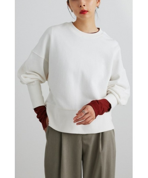 STYLEMIXER（スタイルミキサー）の「ロングリブスウェットトップ（スウェット・レディース・ダークネイビー/ホワイト/イエロー・FREE）」の2枚目の写真