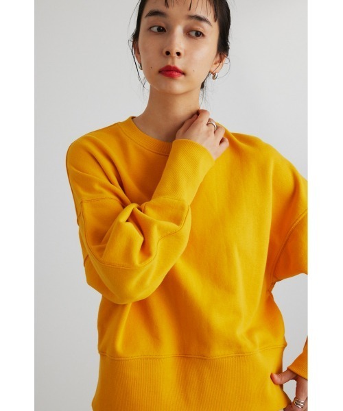 STYLEMIXER（スタイルミキサー）の「ロングリブスウェットトップ（スウェット・レディース・ダークネイビー/ホワイト/イエロー・FREE）」の21枚目の写真