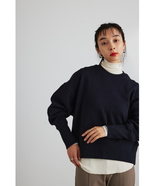 STYLEMIXER（スタイルミキサー）の「ロングリブスウェットトップ（スウェット・レディース・ダークネイビー/ホワイト/イエロー・FREE）」の14枚目の写真