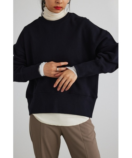 STYLEMIXER（スタイルミキサー）の「ロングリブスウェットトップ（スウェット・レディース・ダークネイビー/ホワイト/イエロー・FREE）」の15枚目の写真