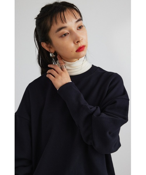 STYLEMIXER（スタイルミキサー）の「ロングリブスウェットトップ（スウェット・レディース・ダークネイビー/ホワイト/イエロー・FREE）」の16枚目の写真