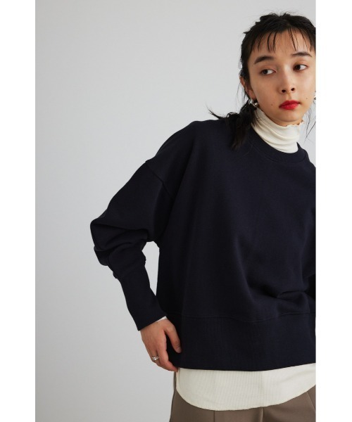 STYLEMIXER（スタイルミキサー）の「ロングリブスウェットトップ（スウェット・レディース・ダークネイビー/ホワイト/イエロー・FREE）」の17枚目の写真