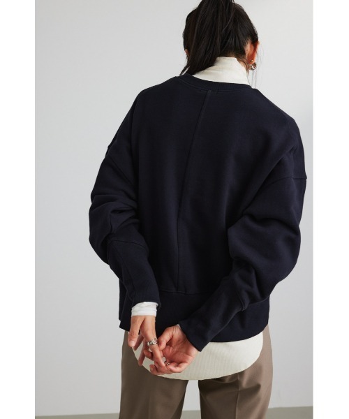 STYLEMIXER（スタイルミキサー）の「ロングリブスウェットトップ（スウェット・レディース・ダークネイビー/ホワイト/イエロー・FREE）」の19枚目の写真