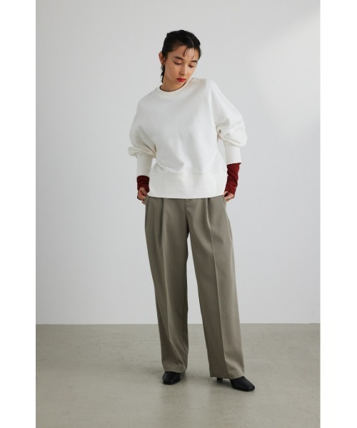 STYLEMIXER（スタイルミキサー）の「ロングリブスウェットトップ（スウェット・レディース・ダークネイビー/ホワイト/イエロー・FREE）」の6枚目の写真