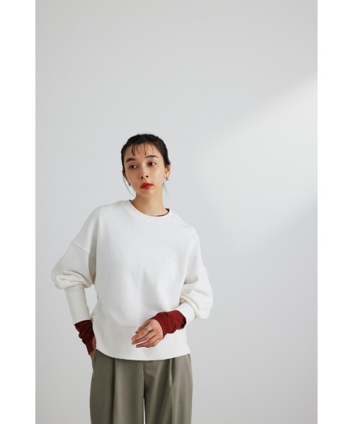 STYLEMIXER（スタイルミキサー）の「ロングリブスウェットトップ（スウェット・レディース・ダークネイビー/ホワイト/イエロー・FREE）」の7枚目の写真