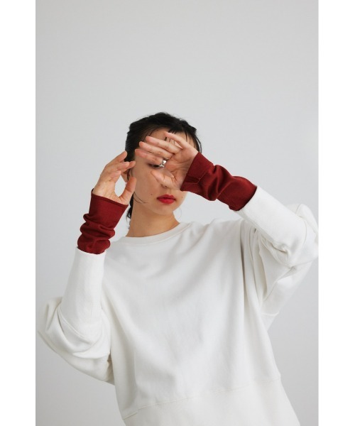 STYLEMIXER（スタイルミキサー）の「ロングリブスウェットトップ（スウェット・レディース・ダークネイビー/ホワイト/イエロー・FREE）」の9枚目の写真