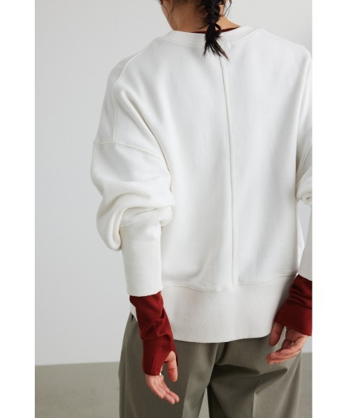 STYLEMIXER（スタイルミキサー）の「ロングリブスウェットトップ（スウェット・レディース・ダークネイビー/ホワイト/イエロー・FREE）」の10枚目の写真