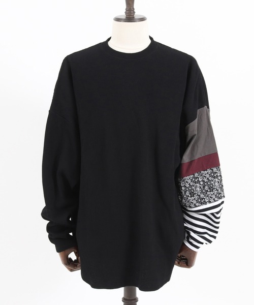 FACTOTUM（ファクトタム）の「mlt3972- One Arm Gimmick Design Waffle Long-sleeve T-Shirt カットソー（Tシャツ/カットソー・メンズ・ホワイト/ライトカーキ/ブラック・44/48/46）」の17枚目の写真