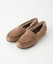 green label relaxing | 【WEB限定】フェイクファー ウォームモカシン(1cmヒール) -撥水-(モカシン/デッキシューズ)