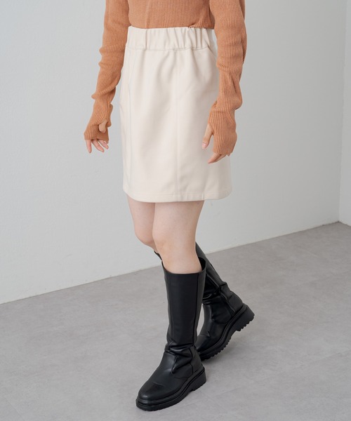 Kastane（カスタネ）の「台形ミニスカート（スカート・レディース・アイボリー/ブラック・FREE）」の4枚目の写真