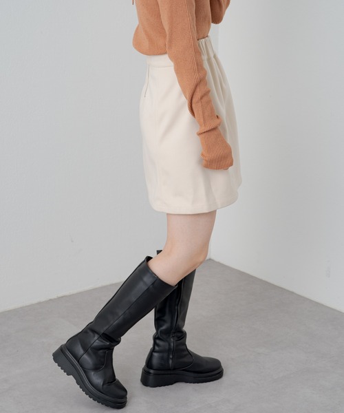 Kastane（カスタネ）の「台形ミニスカート（スカート・レディース・アイボリー/ブラック・FREE）」の5枚目の写真
