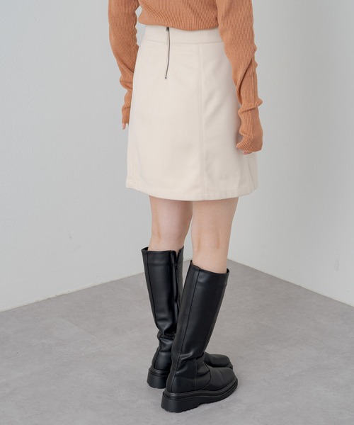 Kastane（カスタネ）の「台形ミニスカート（スカート・レディース・アイボリー/ブラック・FREE）」の6枚目の写真
