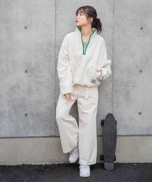 DISCUS(ディスカス)の「【DISCUS】フリースハーフジップ(Tシャツ/カットソー・レディース・ブラック/グレー/オフホワイト/ブルー・M/L)」の5枚目の写真