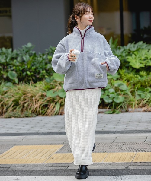 DISCUS(ディスカス)の「【DISCUS】フリースハーフジップ(Tシャツ/カットソー・レディース・ブラック/グレー/オフホワイト/ブルー・M/L)」の18枚目の写真