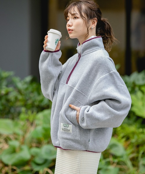 DISCUS(ディスカス)の「【DISCUS】フリースハーフジップ(Tシャツ/カットソー・レディース・ブラック/グレー/オフホワイト/ブルー・M/L)」の22枚目の写真