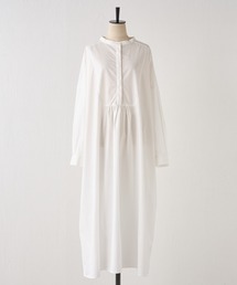 BEARDSLEY | 【ニットのチクチク予防にも】ノーカラーシャツワンピース(ワンピース)
