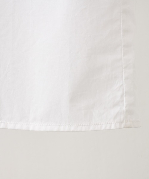 BEARDSLEY（ビアズリー）の「ノーカラーシャツワンピース：ニットのチクチク予防にも（ワンピース・レディース・ホワイト/ネイビー・FREE）」の12枚目の写真