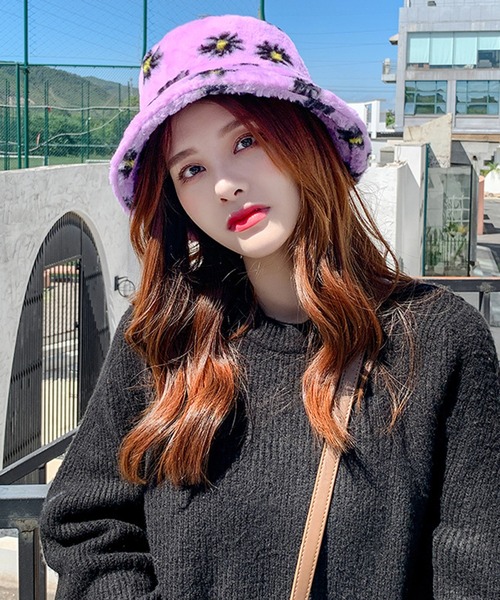 Revo.（レボ）の「マーガレット 花柄 ファー バケットハット（ハット