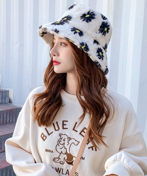 Revo.（レボ）の「マーガレット 花柄 ファー バケットハット（ハット