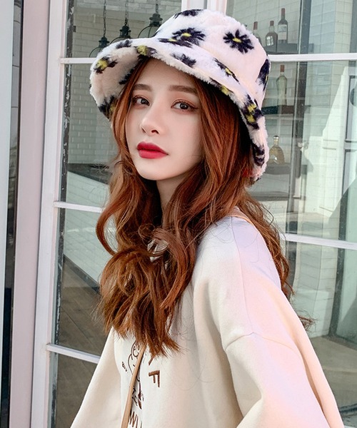 Revo.（レボ）の「マーガレット 花柄 ファー バケットハット（ハット