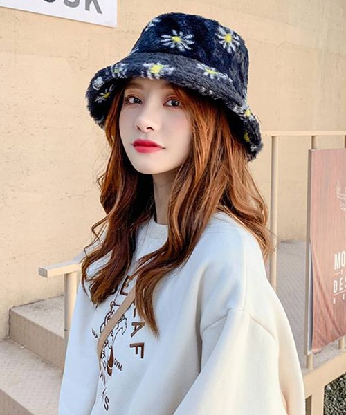 Revo.（レボ）の「マーガレット 花柄 ファー バケットハット（ハット