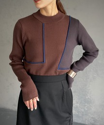 【&g’aime】バイカラーニット