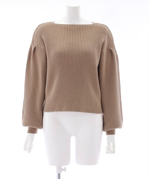 clear（クリア）の「ボートネックリブニットトップス（ニット/セーター・レディース・モカ/ブルー/アイボリー/マスタード/ブラック・F）」の3枚目の写真