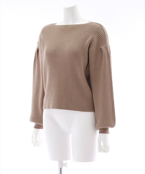 clear（クリア）の「ボートネックリブニットトップス（ニット/セーター・レディース・モカ/ブルー/アイボリー/マスタード/ブラック・F）」の7枚目の写真