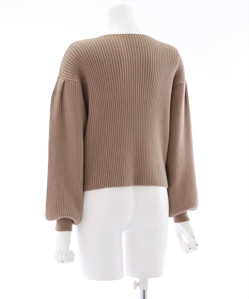 clear（クリア）の「ボートネックリブニットトップス（ニット/セーター・レディース・モカ/ブルー/アイボリー/マスタード/ブラック・F）」の12枚目の写真