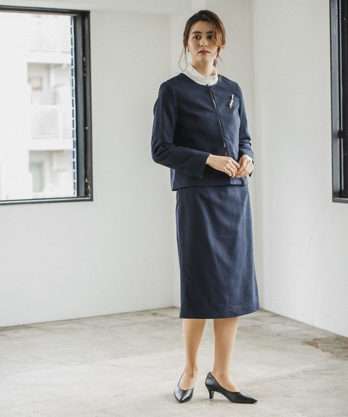 LEPSIM（レプシィム）の「ツイードタイトスカート　163014（スーツスカート・レディース・ネイビー/ホワイト系その他・MEDIUM/LARGE）」の5枚目の写真