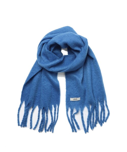 PUBLUX（パブリュクス）の「PUBLUX/パブリュクス ボリュームフリンジマフラー【WEB限定】（マフラー・メンズ・ブラック/グレー/ナチュラル/ブルー/グリーン・ONE SIZE）」の5枚目の写真