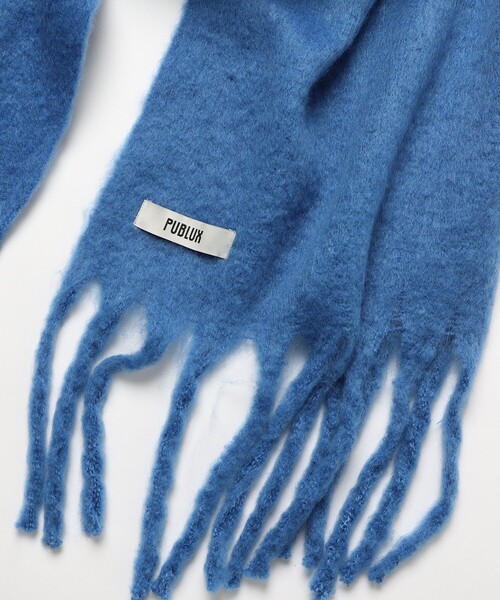 PUBLUX（パブリュクス）の「PUBLUX/パブリュクス ボリュームフリンジマフラー【WEB限定】（マフラー・メンズ・ブラック/グレー/ナチュラル/ブルー/グリーン・ONE SIZE）」の16枚目の写真