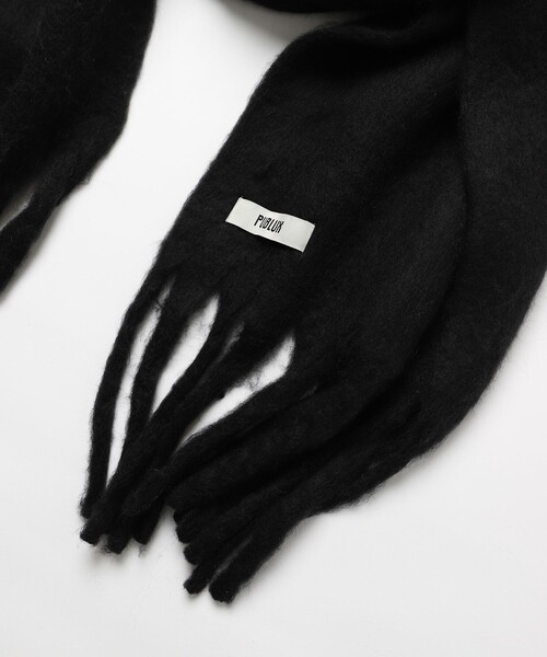 PUBLUX（パブリュクス）の「PUBLUX/パブリュクス ボリュームフリンジマフラー【WEB限定】（マフラー・メンズ・ブラック/グレー/ナチュラル/ブルー/グリーン・ONE SIZE）」の18枚目の写真