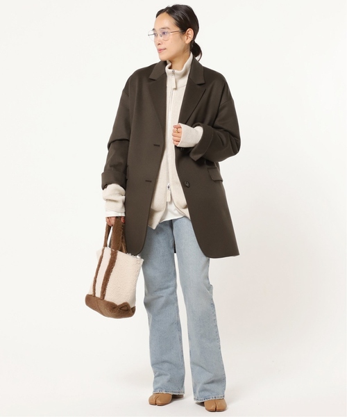 AP STUDIO（エーピーストゥディオ）の「《追加》ジップニットブルゾン（カーディガン/ボレロ・レディース・アイボリー/ブラック・FREE）」の10枚目の写真