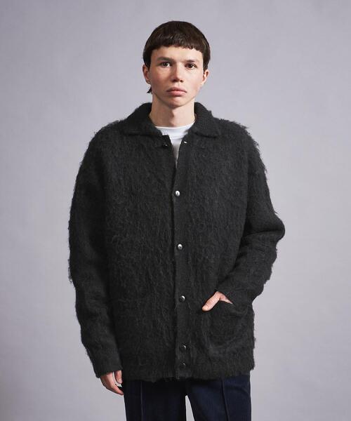 MONKEY TIME（モンキータイム）の「＜monkey time＞ BRSHD MHR PL CARDIGAN/カーディガン（カーディガン/ボレロ・メンズ・ライム/ナチュラル/ブラック・S/M/L）」の2枚目の写真