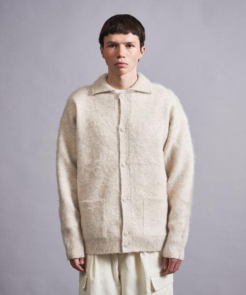 MONKEY TIME（モンキータイム）の「＜monkey time＞ BRSHD MHR PL CARDIGAN/カーディガン（カーディガン/ボレロ・メンズ・ライム/ナチュラル/ブラック・S/M/L）」の21枚目の写真